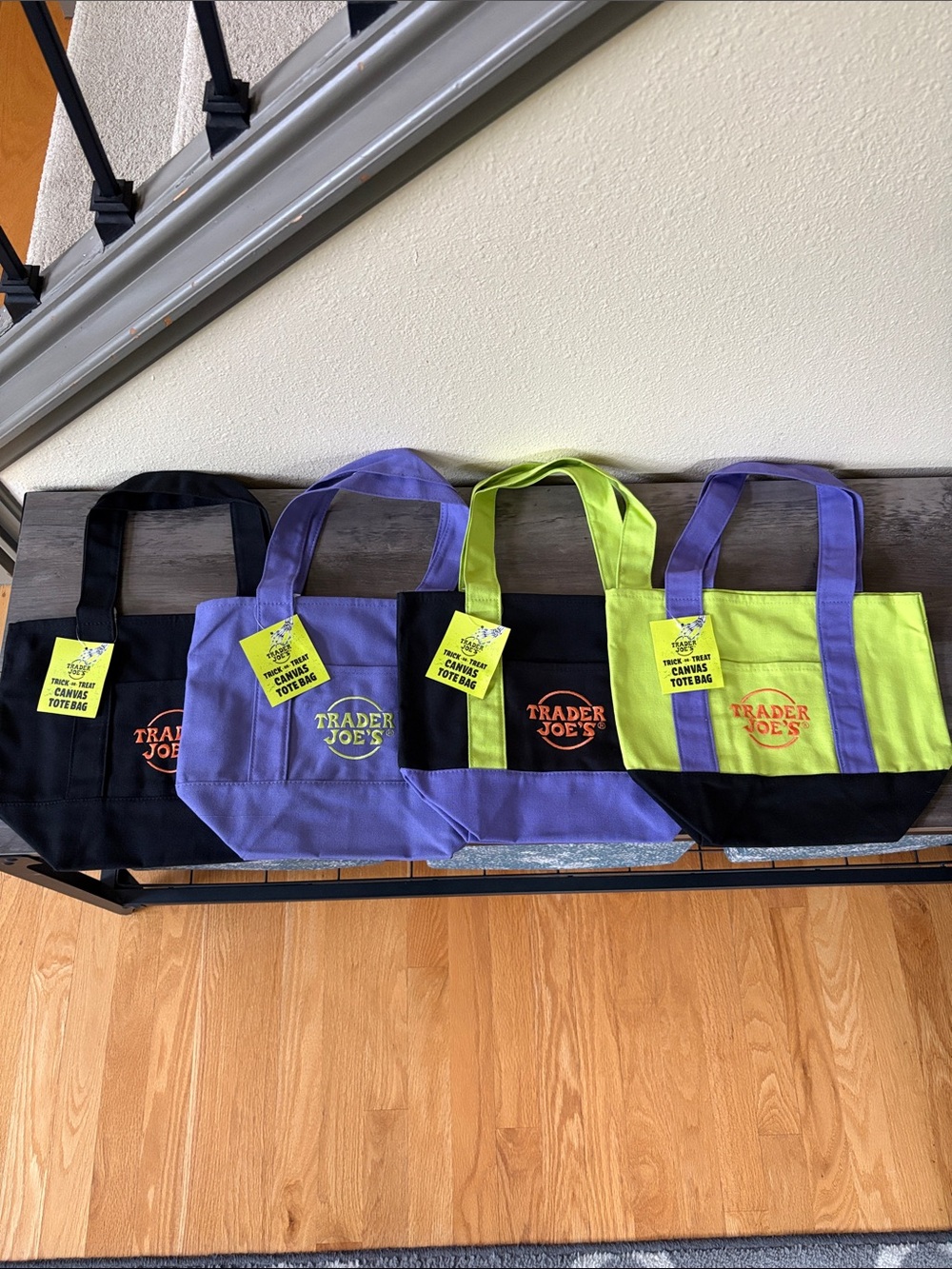 Bundle of All 4 Trader Joeโs NWT 2026 Mini Trick or Treat Canvas Totes